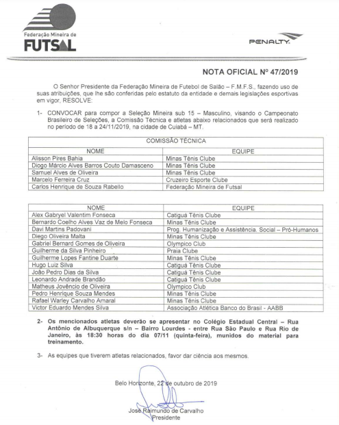 Estadual – Página: 2 – Federação Mineira de Futsal